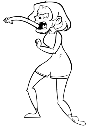 Zombie Woman Coloring Page